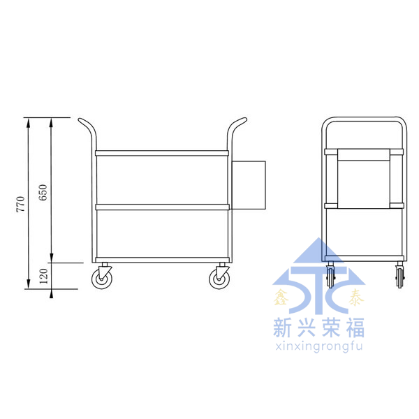 三層餐車尺寸圖