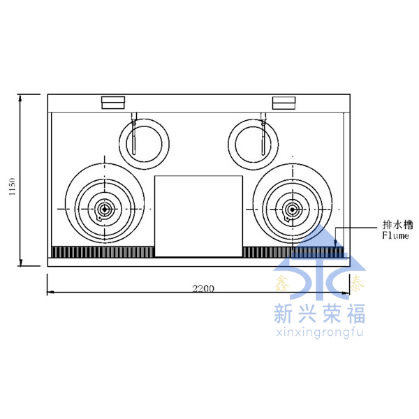 四眼鼓風(fēng)灶尺寸圖（頂）