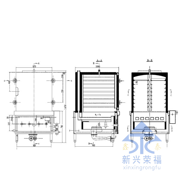 燃?xì)鈫伍T(mén)蒸箱尺寸圖一